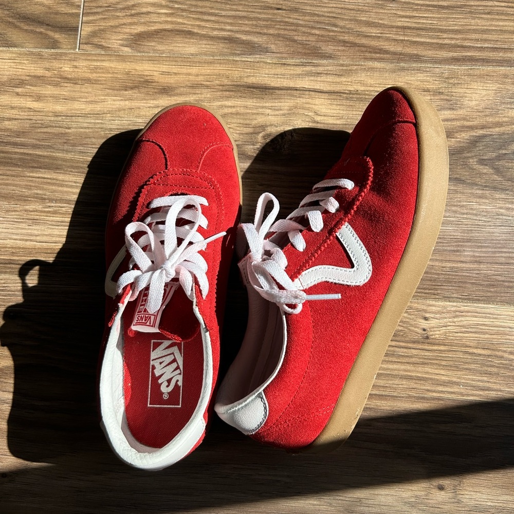 Vans Bold Red and White Sneakers